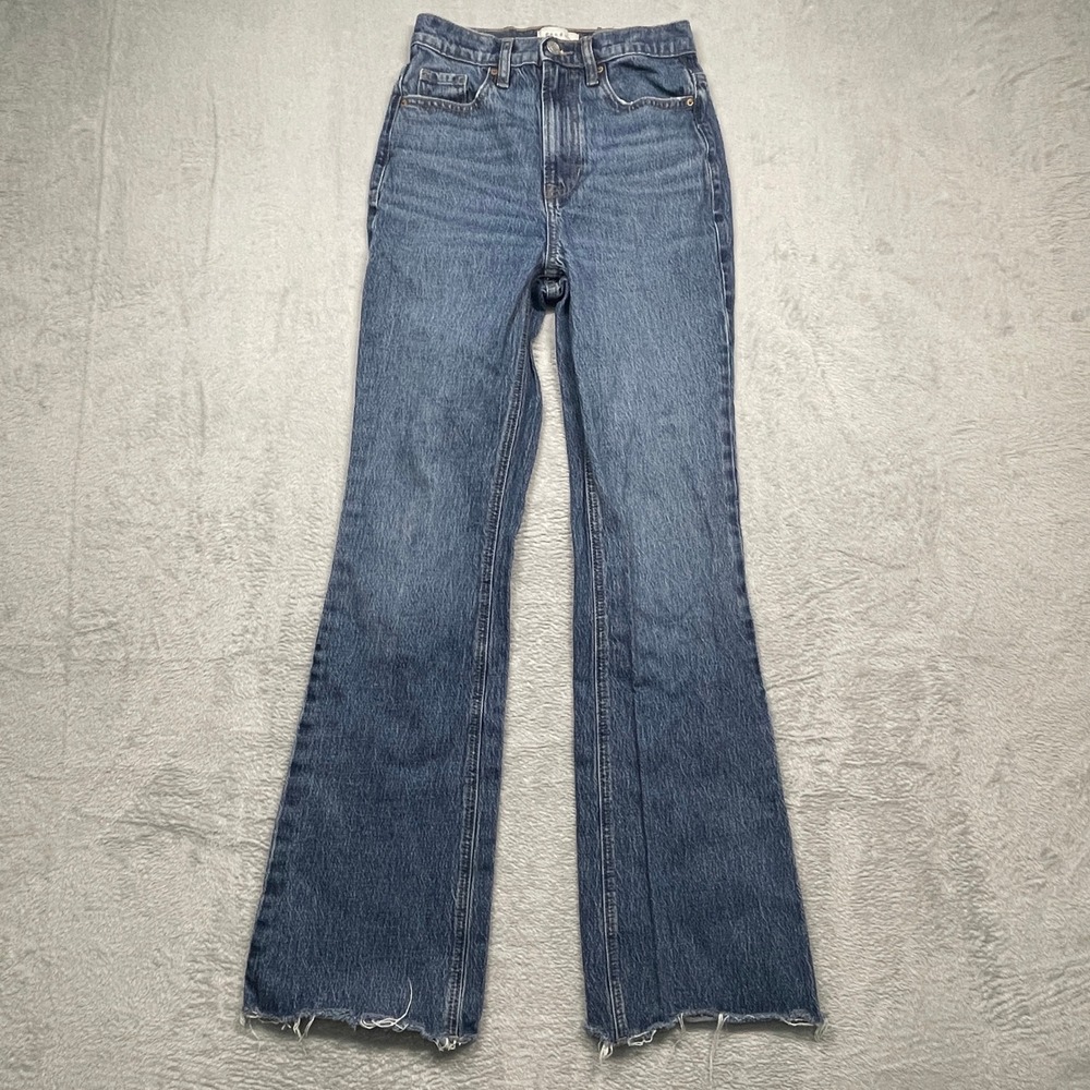 PacSun Bootcut Jeans Womens 24 Blue High Rise Stretch Raw Hem Denim